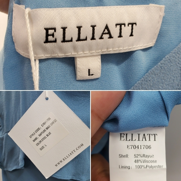 Revolve Elliatt Rapture Ruffles Maxi Dress Steel Blue Wedding Guest NEW - Picture 5 of 5